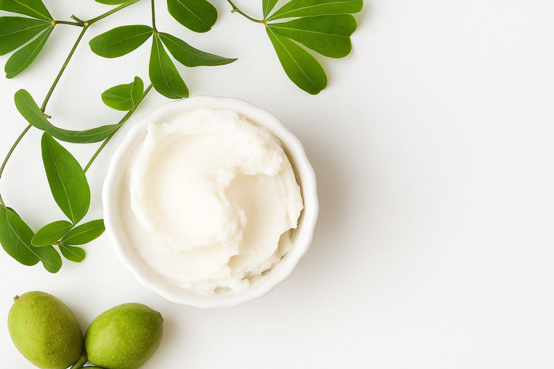 A glass jar of body butter