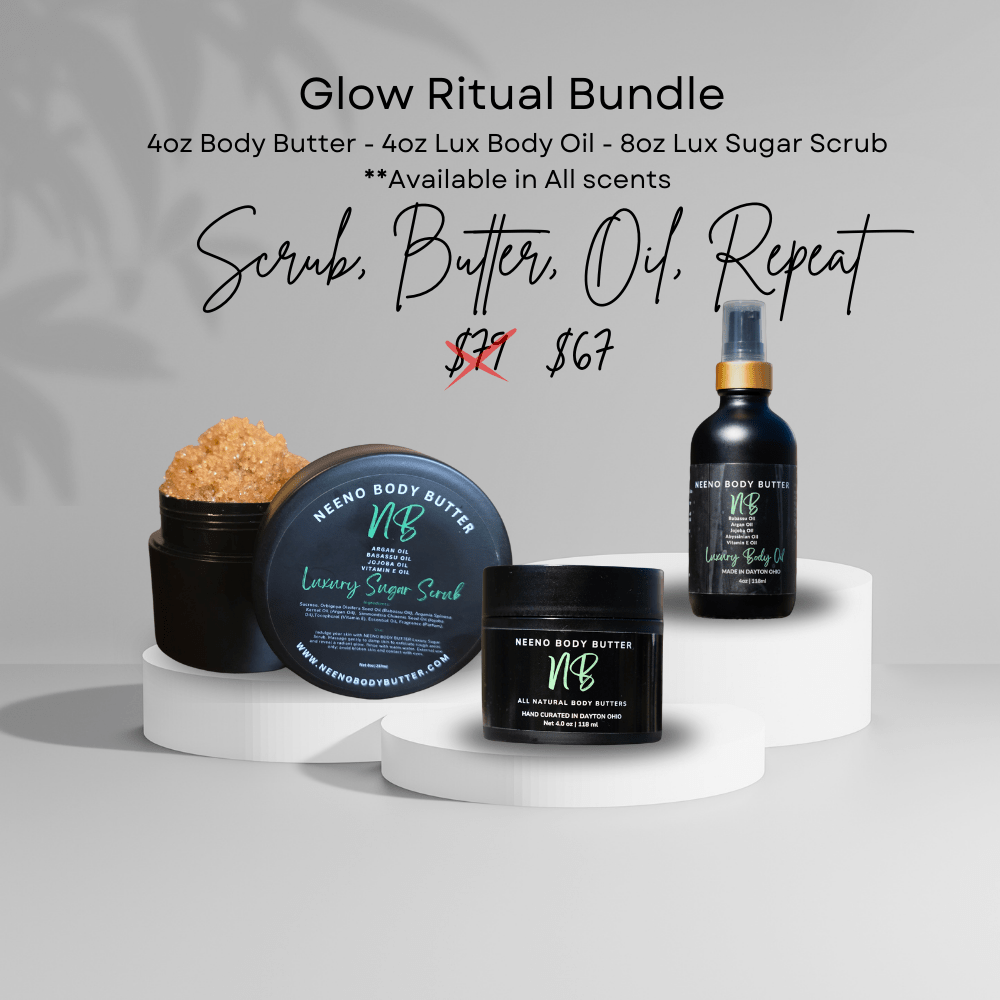 Glow Ritual Bundle | Luxury Scrub, Butter & Oil | Neeno Body Butter